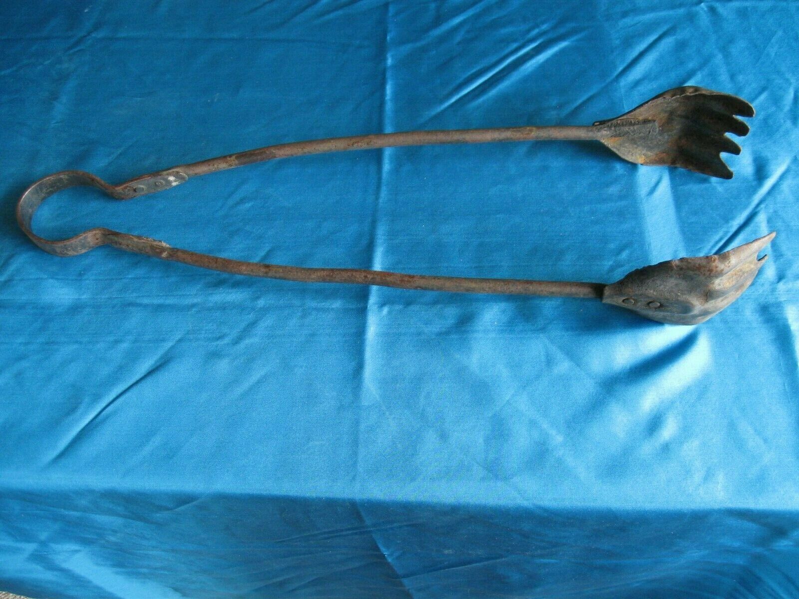 1890s Stamped & Riveted Metal Coal Tongs no MFG Marks