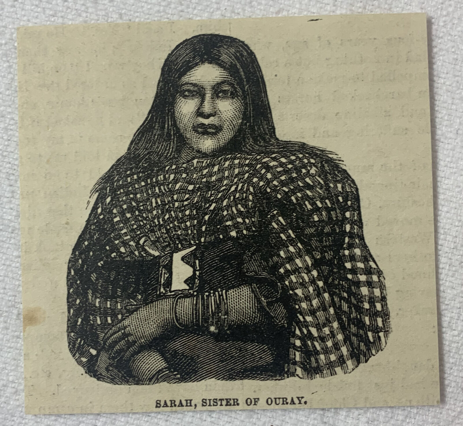 Small 1880 Magazine Engraving~ Ute Indian Sarah, Sister Of Ouray